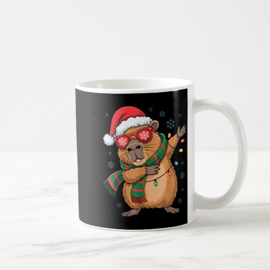Mug Dabbing Capybara Christmas Santa Hat Funny Holiday (Droite)