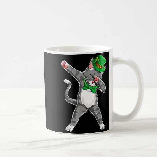 Mug Dabbing Cat St Patricks Day Boys Girls Leprechaun (Droite)