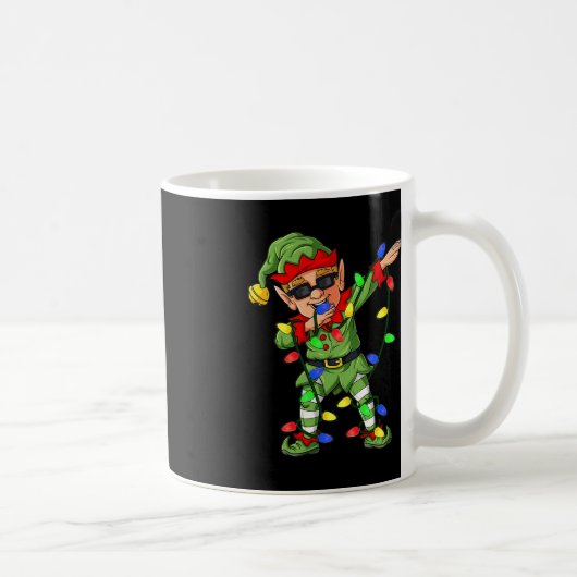 Mug Dabbing Elf Claus Christmas Tree Lights Garçons En (Droite)