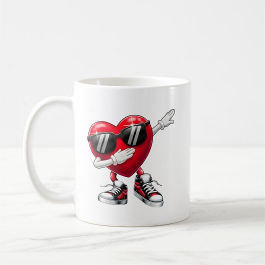 Mug Dabbing Heart Cool Love Valentine (Gauche)