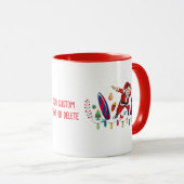 Mug Dabbing Père Noël Surf Board Noël Juillet Rouge (Devant droit)