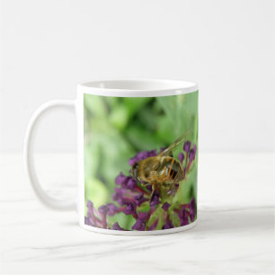 Mug d'abeilles et de fleurs violettes