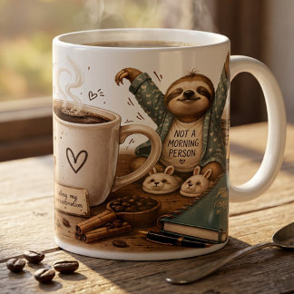 Mug D'abord le café. Devenir adulte plus tard Citation