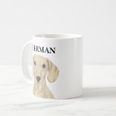 Mug Dachshund à crème lisse personnalisée (Devant gauche)