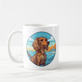 Mug Dachshund à la plage (Gauche)