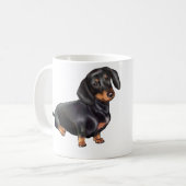 Mug Dachshund (A) - Noir et feu (Devant gauche)