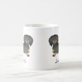 Mug Dachshund à poil long noir et feu Cartoon Chien & (Centre)
