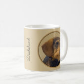 Mug Dachshund (À poils durs) Peinture Chien Art origin (Devant droit)