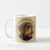Mug Dachshund (À poils durs) Peinture Chien Art origin (Gauche)