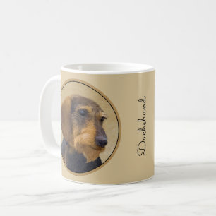 Mug Dachshund (À poils durs) Peinture Dog Art origina