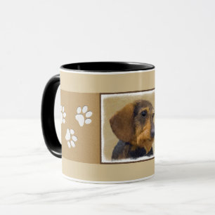 Mug Dachshund (À poils durs) Peinture Dog Art origina