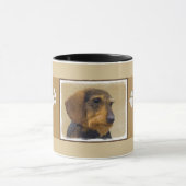 Mug Dachshund (À poils durs) Peinture Dog Art original (Centre)