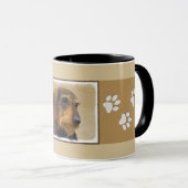 Mug Dachshund (À poils durs) Peinture Dog Art original (Devant droit)