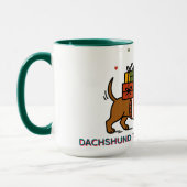 Mug Dachshund à travers la neige (Gauche)