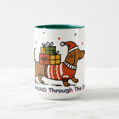 Mug Dachshund à travers la neige (Centre)