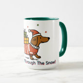 Mug Dachshund à travers la neige (Devant droit)