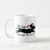 Mug Dachshund à travers la neige Fêtes de Noël (Gauche)