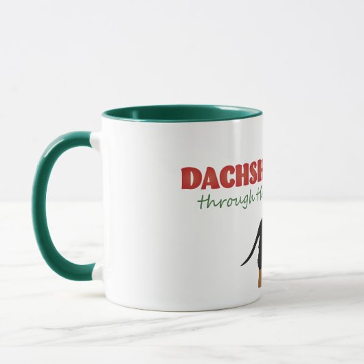 Mug Dachshund À travers la neige mignonne Doxie Reinde (Gauche)