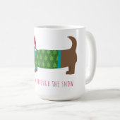 Mug Dachshund À Travers Le Café Cartoon De Neige (Devant droit)