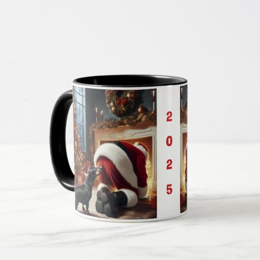 Mug Dachshund and Santa (Devant gauche)