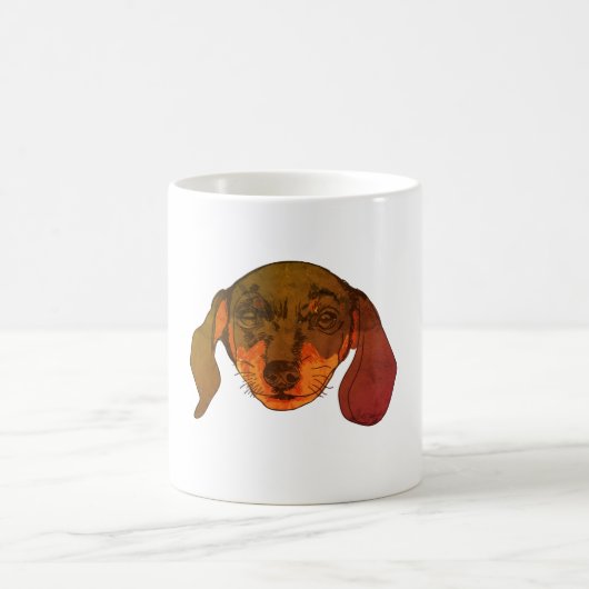Mug Dachshund art vectoriel Brown (Centre)