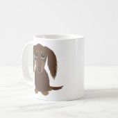 Mug Dachshund au chocolat long | Petit chien Wiener (Devant gauche)