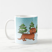 Mug Dachshund aux longs poils rouges mignon - Forêt d' (Gauche)