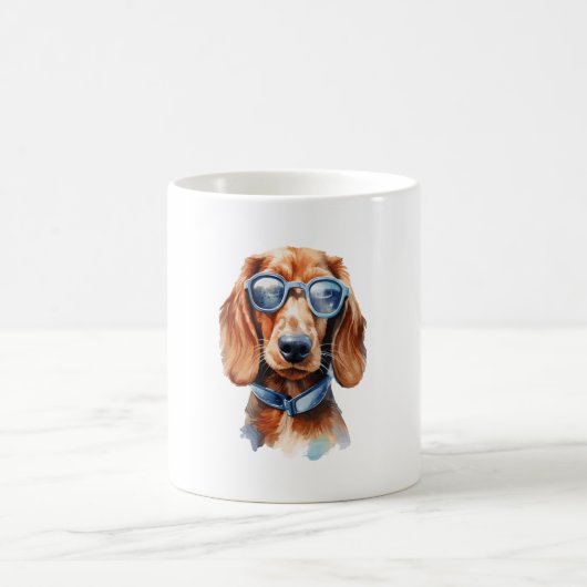 Mug Dachshund avec lunettes de soleil (Centre)