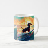 Mug Dachshund Beach Surf Peinture (Devant droit)