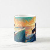 Mug Dachshund Beach Surf Peinture (Centre)