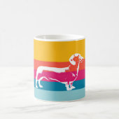 Mug Dachshund by colorful stripes (Centre)