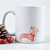 Mug Dachshund Chien Chandail de Noël & Lumières