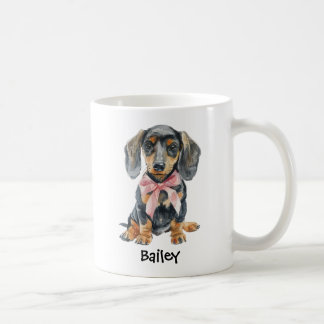 Mug Dachshund Chien Coquet Arc-en-ciel Aquarelle Perso