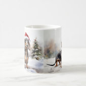 Mug Dachshund Chien dans la neige Noël (Centre)