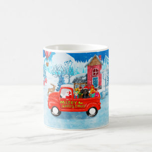 Mug Dachshund Chien en livraison de Noël Camion Neige