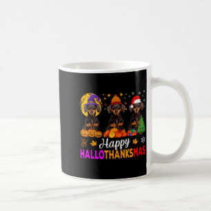Mug Dachshund Chien Halloween Noël Hallothanksmas F