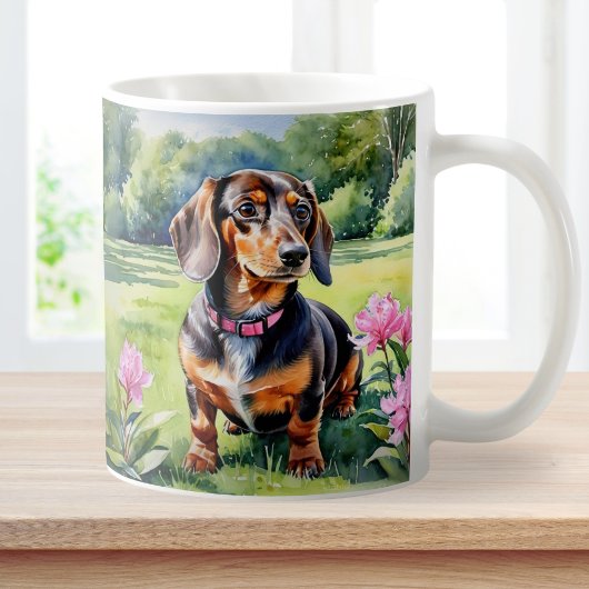 Mug Dachshund Chien Saucisse Chien Cute Doxie Aquarell