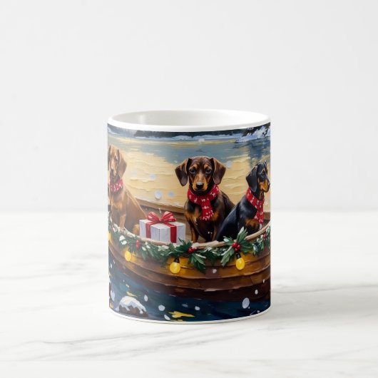 Mug Dachshund Christmas Boat Holiday (Centre)