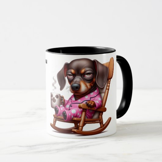 Mug Dachshund Coffee Humor (Devant droit)