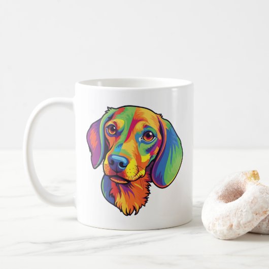 Mug Dachshund coloré (Avec donut)