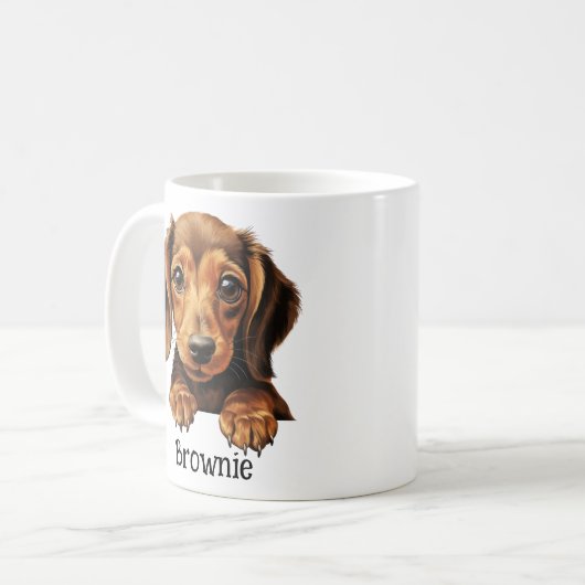 Mug Dachshund customisé (Devant gauche)