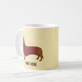 Mug Dachshund Dans Le Chandail Rouge (Devant gauche)
