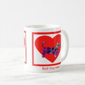 Mug Dachshund / Daxie Chien Red Valentine’s Day Heart (Devant droit)