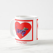 Mug Dachshund / Daxie Chien Red Valentine’s Day Heart (Devant gauche)