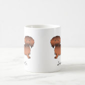 Mug Dachshund de dessin animé à poil long couleur roug (Centre)