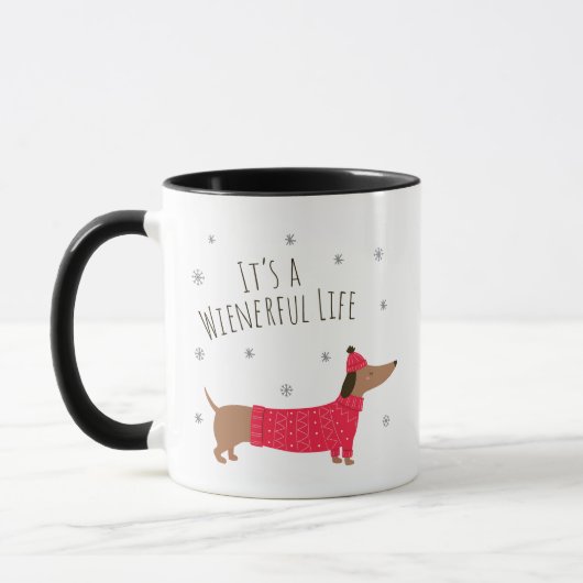 Mug Dachshund de Noël drôle (Gauche)