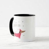 Mug Dachshund de Noël drôle (Devant gauche)