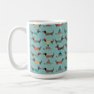 Mug Dachshund de vacances avec cadeaux et Motif de sle