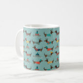 Mug Dachshund de vacances avec cadeaux et Motif de sle (Devant gauche)