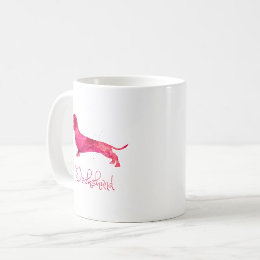 Mug Dachshund - Design aquarelle (Devant gauche)